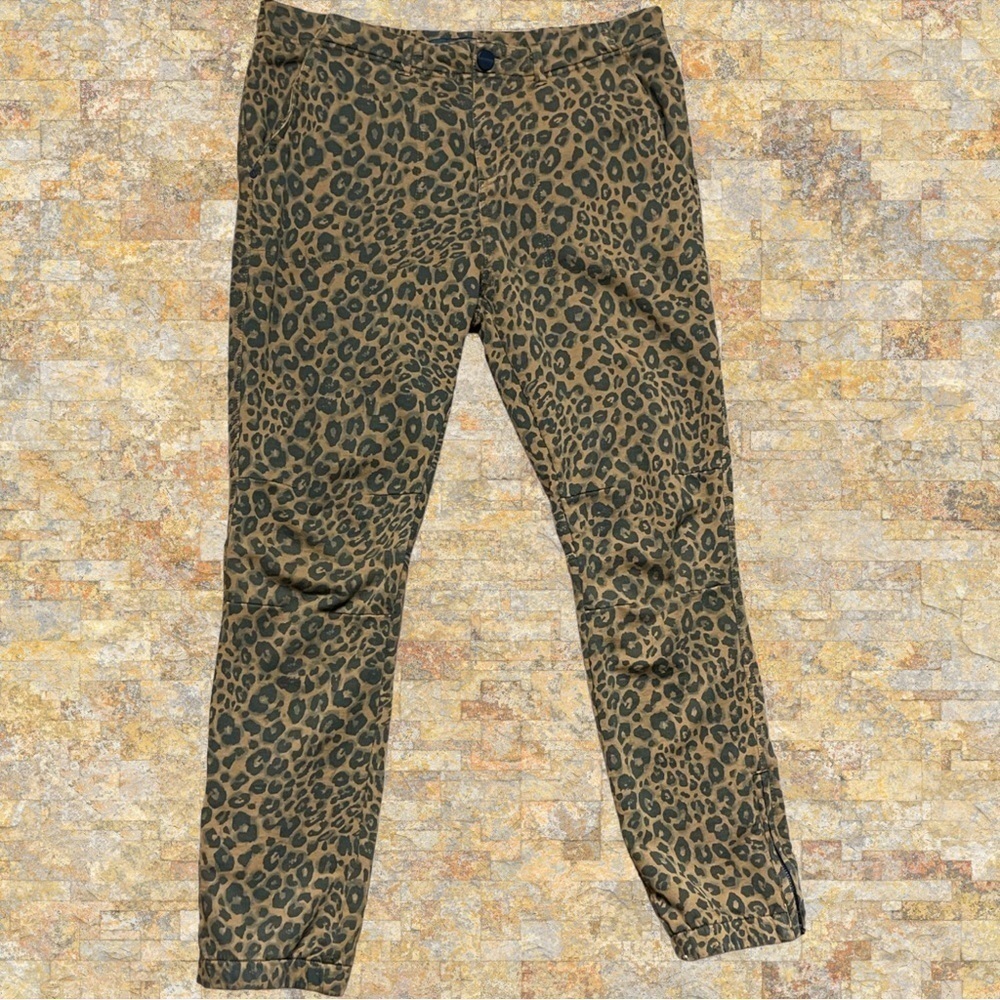 Sanctuary Anthropologie Women’s Jogger Pant Brown Leopard Stretch Approx Medium